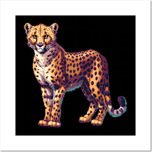 Pixelated Cheetah Artistry Posters and Art